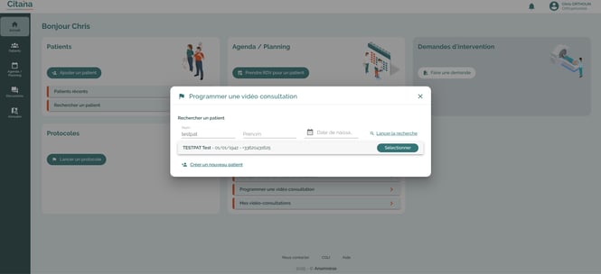 Citana-teleconsultation-patient-existant-programmer-rdv