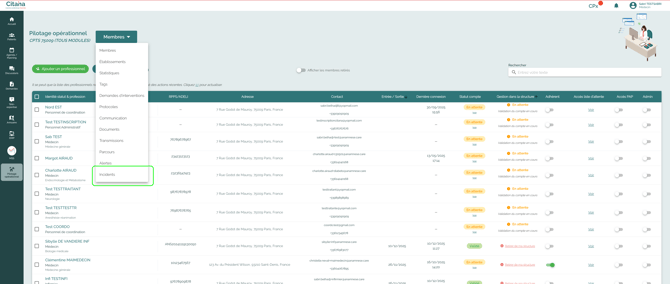 ecran-CITANA-evenements-indesirables-pilotage-operationnel-menu