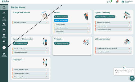 ecran-citana-acceuil-bouton-Mssanté