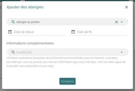 ecran-CITANA-Dossier-medical-dossier-patient-allergies-ajouter-un-antécédent