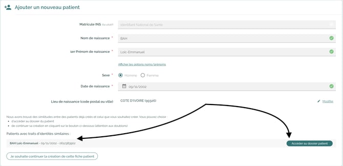 ecran-citana-doublon-creation-patient
