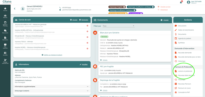 ecran-CITANA-protocole-Bilan-Prevention-fragilite-selection-protocole-fiche-patient