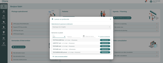 ecran-CITANA-protocole-Protocole-depistage-fragilite-selection-patient