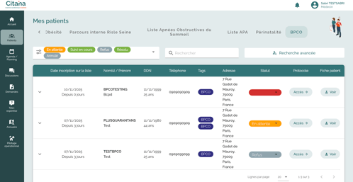 ecran-CITANA-protocole-Protocole-BPCO-liste-d-attente-bpco